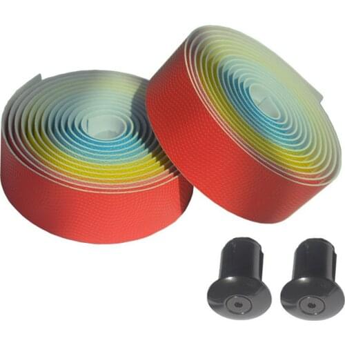 Rainbow Bike Handlebar Tape Comfort Gel Road Bike Handlebar Tape Bike Bar Tape with Bar End Plugs