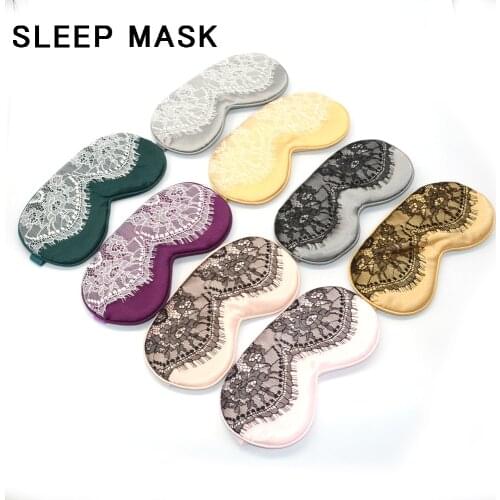 Sleep Mask Imitated Silk Sleeping Masks Lace Eye Cover For Traveling Eyes Bandage Relax Night Mask Sex Women Blindfold Eyeshade