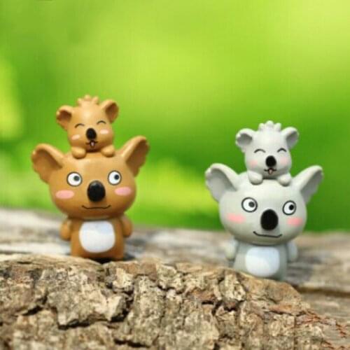 Miniature Animals Cartoon Mother and Child Koala Figurine Mini Fairy House Garden Miniatures Office Desk Decor 2020 DIY Gift