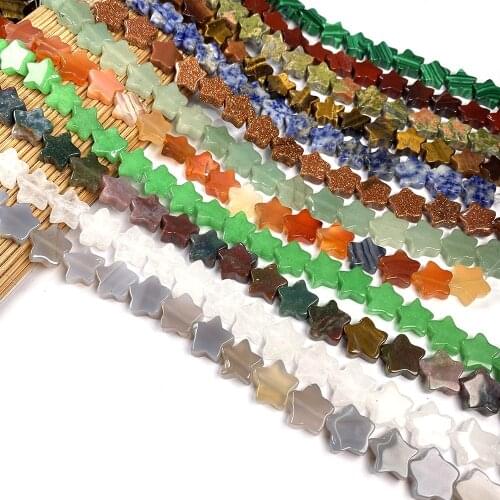 Natural semi precious stone beads Pentagram shape Making necklaces and bracelets for DIY 20 packed for sale