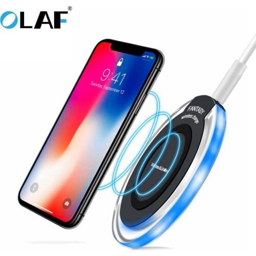 Olaf qi Wireless Charger for iPhone X XR XS Max 8 USB wireless Charging for Samsung Xiaomi Huawei phone Qi charger wireless pad