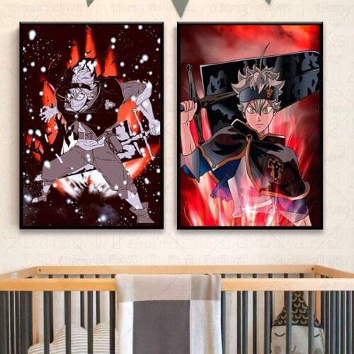 Black Clover Classic Movie Anime Posters Canvas Painting Retro Poster Wall Decor Posters Wall Art Picture Home Decor