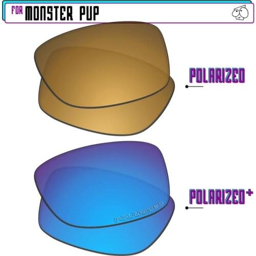 EZReplace Polarized Replacement Lenses for - Oakley Monster Pup Sunglasses - BlueP Plus-GunmetalP