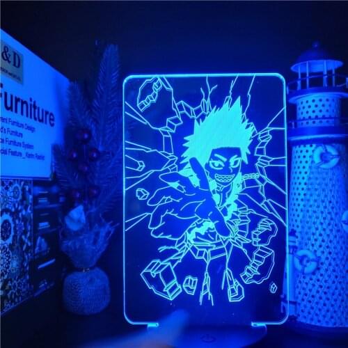 EIJIRO KIRISHIMA My Hero Academia LED Night Light 3D Anime Lamp Boku No Hero Academia Bedroom Decor Lampe Decoration Lampara