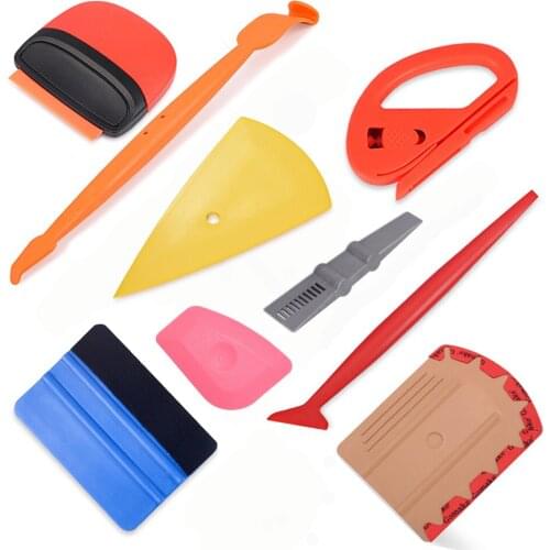 FOSHIO Vinyl Car Wrap Carbon Fiber Foil Film Magnetic Squeegee Scraper Cutter Set Sticker Wrapping Tool Car Tint Accessories