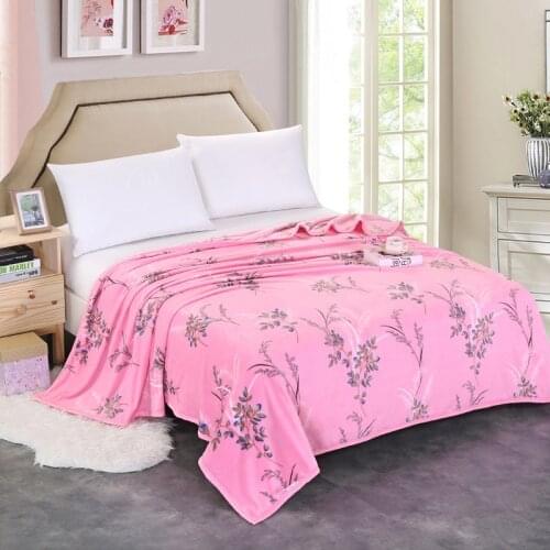 Flower High quality Thicken plush bedspread blanket 200x230cm High Density Super Soft Flannel Blanket for the sofa/Bed/Car