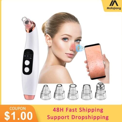 Blackhead Vacuum Visible Black Head Remover Facial Pore Cleaner Camera Microdermabrasion Blackhead Suction Acne Pimple Remove