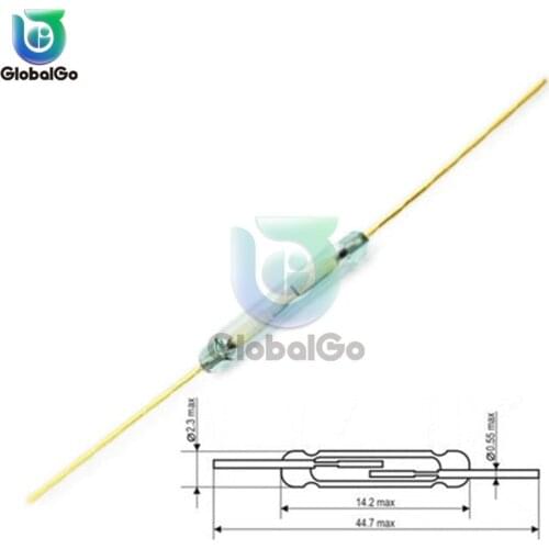10pcs/Lot N/O 2X14MM Reed Switch Magnetic Switches Normally Open and Normally Closed Conversion