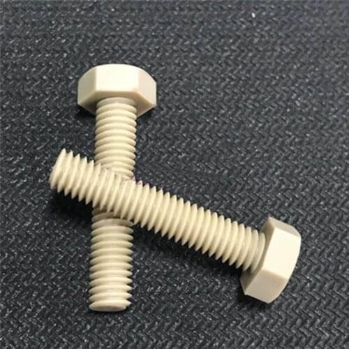 1pcs M12 High temperature resistant screw Peek screws Hexagon bolt Corrosion protection High strength bolts 35mm-80mm Length