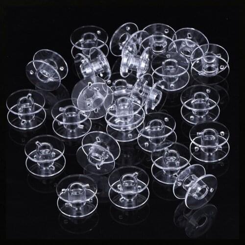 10/20/30/40/50Pcs Transparent Sewing Machine Spools Plastic Empty Spool Bobbins Sewing Tool Accessories Universal Threads Bobbin