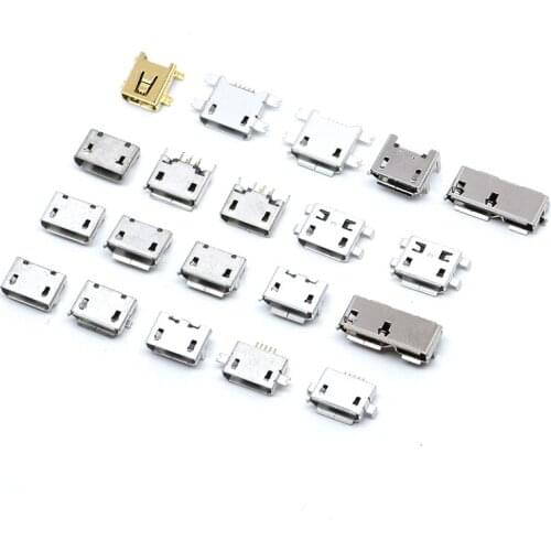 100PCS/Lot Micro USB Female Jack/Socket Connector Sinking plate USB 3.0 5P/5Pin
