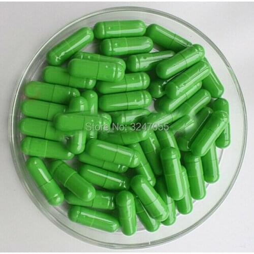 1000pcs/lot Total Green Color Empty Capsule Shells, Size 0# Hollow Various Powder Storage Bottle,Graceful Gelatin Hollow Capsule