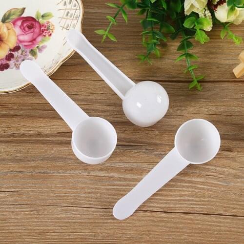 1000pcs Fashion Professional White Plastic 5/10 Gram 5G 10G Scoops Spoons for Food Milk Washing Powder Measuring
