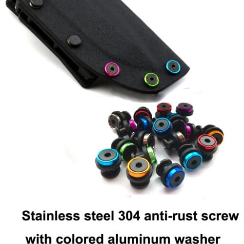 7.5mm x 5mm hole Colorful Kydex Holster SUS304 Stainless steel screw knife scabbard chicago screw for Tek lok buckle screw DIY