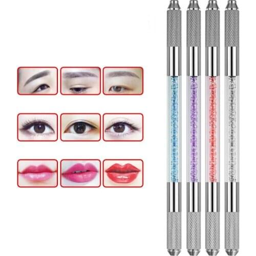 3D Manual Double Permanent Crystal Acrylic Tattoo Pen Microblading Tebori Tattoo Machine For Permanent Makeup Eyebrow Tattoo