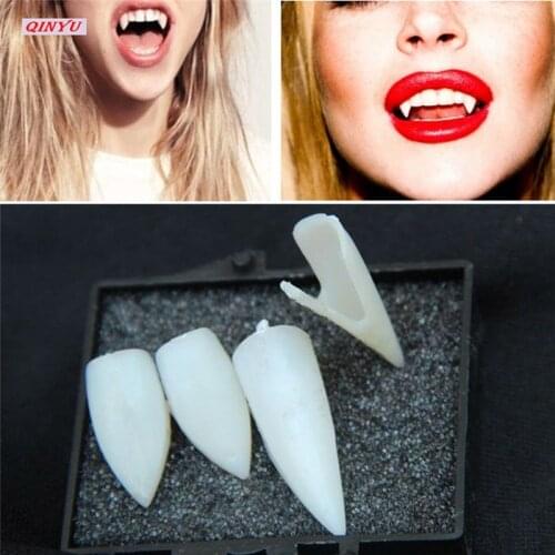 4 pcs Vampire Teeth Fangs Dentures Props Halloween Costume Props Party Holiday DIY Decorations Horror Adult For Kids 5z