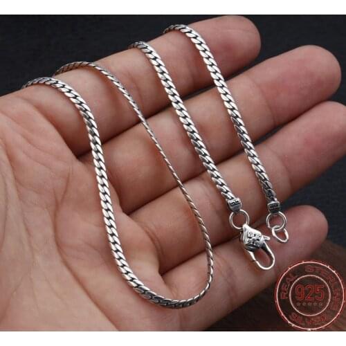 Real 925 Sterling Silver color Buddha Vajra 3mm Thick Rope Chain Necklace Pendant for Men Women Statement Necklaces Fine Jewelry