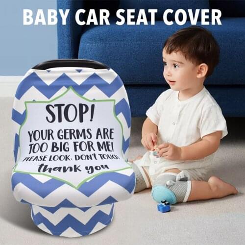 Baby Car Seat Cover with Safety Warning No Touching Sign Nursing Covers for Stroller High Chair Shopping Cart NEW