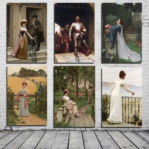 Edmund Blair Leighton Best Wallpaper Canvas Painting Print Living Room Home Decor Modern Wall Art Oil Painting Posters Framework