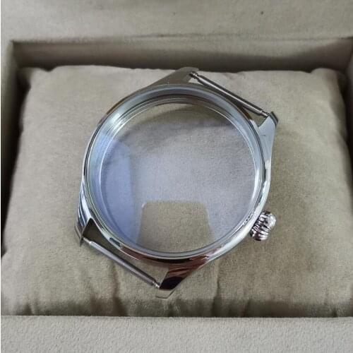 GEERVO No logo 40mm Little pilot Stainless steel watch case Mineral glass or sapphire crystal Pumpkin shape crown