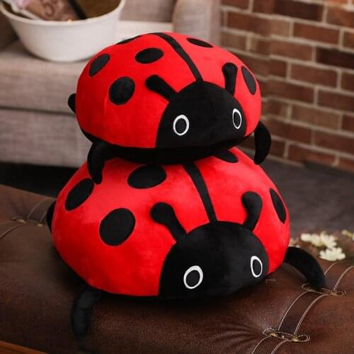 Plush ladybug toy simulation stuffed insect soft doll creative ladybird plush pillow cushion toys for children birthday gift