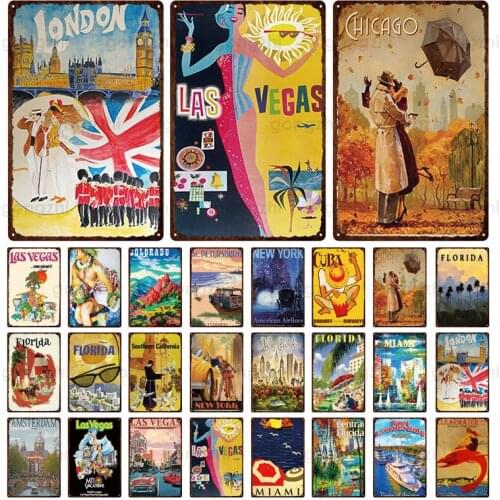 Classic British London Building Metal Tin Sign Retro Plaque Travel City Decor Board Cafe Restaurant Wall Poster Iron Painting