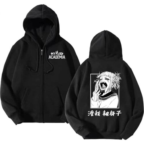 Cross My Body/Himiko Toga Print Zip Coat Hooded Men Women Sportswear Top My Hero Academia Clothes Hoodie Loog Sleeve Sweatshirt