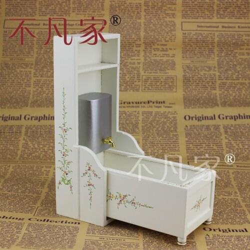 Dollhouse 1/12 Scale Fine Miniature furniture Hand painted white Folding bathtub