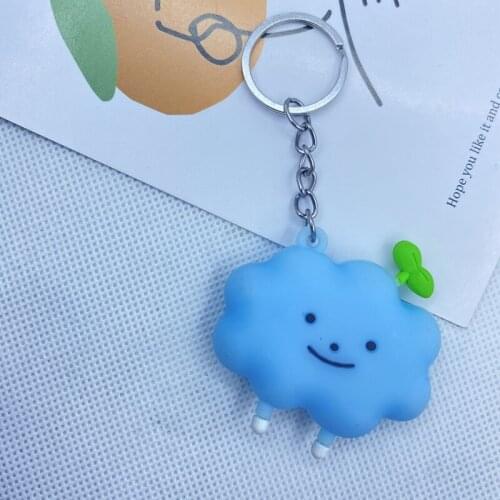 Cute cloud smiley face jewelry sweet small fresh blue cloud pendant, cute smiley face keychain