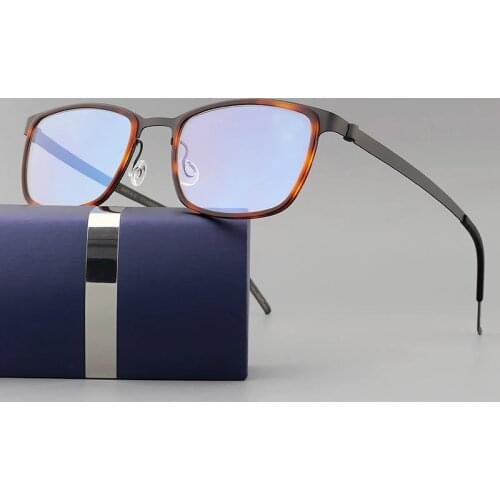 Titanium Alloy Optical Glasses Frame Men Ultralight Square Myopia Prescription Eyeglasses 2019 Male Metal Full No screws Eyewear