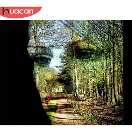 HUACAN 5D DIY Picture By Numbers Girl Figure Unique Gift HandPainted Painting By Number Forest For Living Room