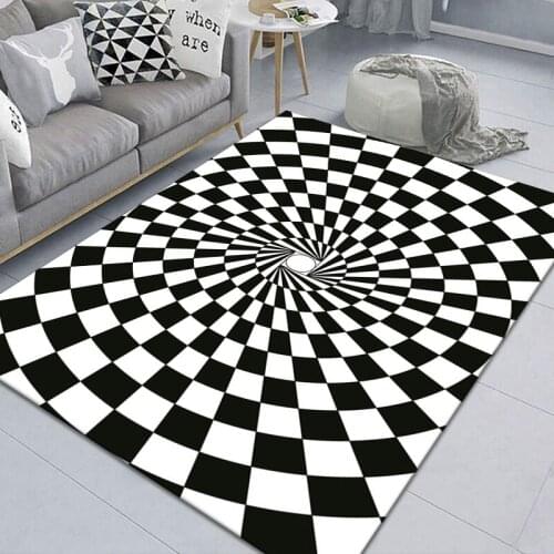 New 3D Carpet Luxury Floor Mat Illusion Rugs Spiral Rectangle Carpet 3D Geometric Floor Pad For Living Room Bedroom