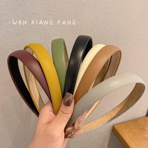 Fashion Style Women Girls Solid Bezel Vintage Hairband Headband Female Cortex Korean Cross Satin Hair Accessories Headwear