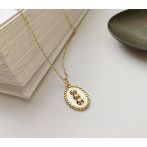 WTLTC Simple Oval Round Disc Pendant Necklaces For Women 925 Sterling Sliver Necklace Statement Geometrical Chokers Minimalist