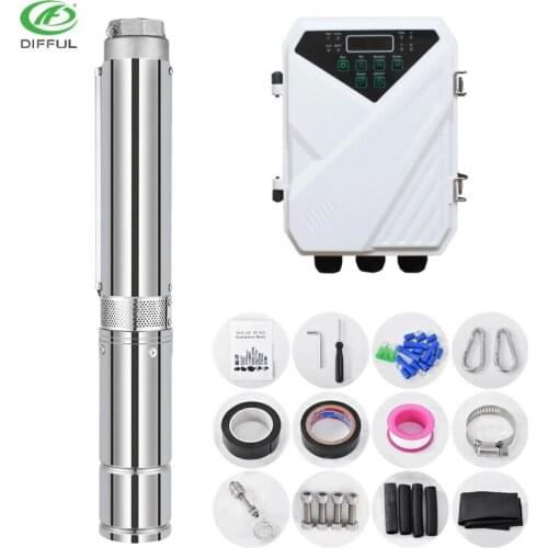 Submerged solar pump with electrical panel solar well water pump