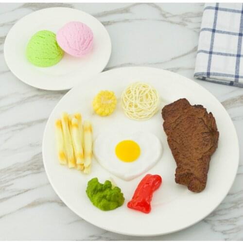 Festive Party Supplies Artificial Crafts Miniatures PVC Restaurant Simulation Fries Shrimp Orchid Wing Western Food Set Model