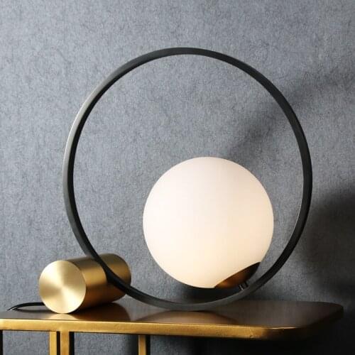 Simple Nordic Light Luxury Retro Copper Table Lamp Simple European Living Room Study Bedroom Decorative Table Lamp