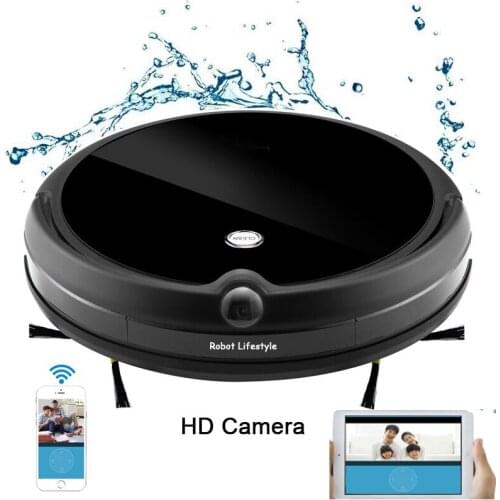 Camera Video Monitor Robot Vacuum Cleaner Wet and Dry Cleaning With Map Navigation, WiFi App Control,Smart Memory,Water Tank