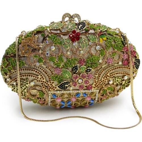 DAIWEI Luxury evening bag Crystal women party purse bags Ladies wedding bridal formal clutch bags banquet bag Day Clutches BL092