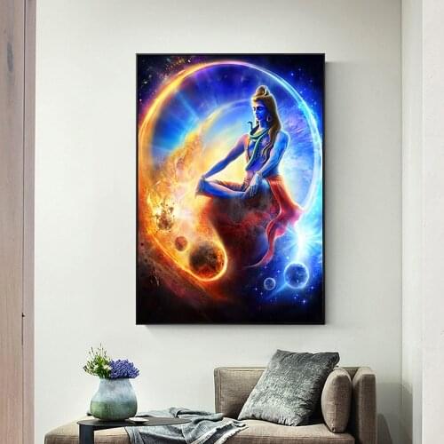 Lord Shiva Canvas Art Wall Paintings Home Decor Hindu Gods Modern Wall Posters and Prints Hinduism Cuadros Art Wall Pictures
