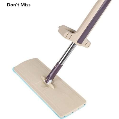 One Sided Free Hand Washing Flat Mop Cleaning Tool Room Restaurant Office Floor Mop Floor Cleaning Stainless Steel Pole Spin Mop