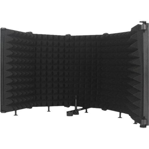 Foldable 3 / 5-Panel Microphone Isolation Shield High Density Absorbing Foam Noise Reduction Sound for Recording Broadcast HOT