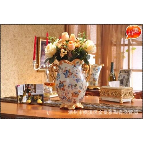 Vase decoration home flower vase Modern Jane-European vases, idyllic crafts, high-grade large-size ceramics, housewarming gifts