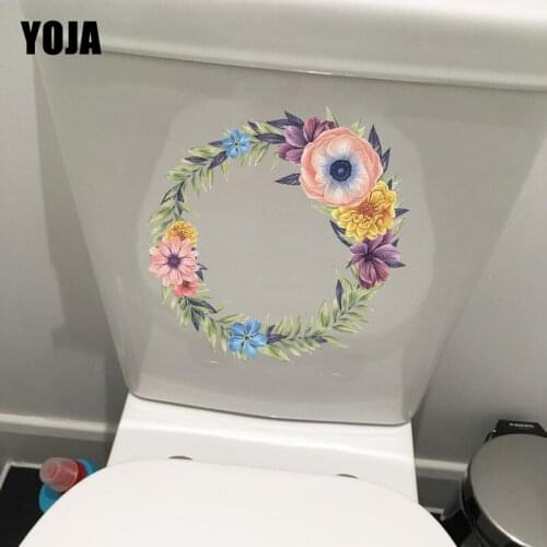 YOJA 19.3*19.5CM Garland Creative Toilet Seat Stickers Home Wall Decals Decoration T1-0379