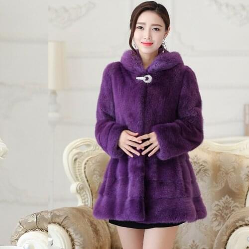 Hot Sales Real Mink Fur Jacket For Women Top Fashion Natural Mink Fur Coat Hooded 2016 New Real Fur Coat