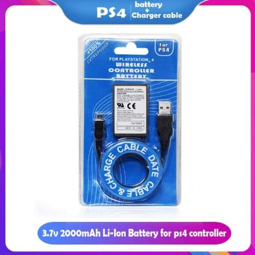 1PCS 3.7V 2000mAh Battery For Sony Gamepad PS4 Dualshock4 V1 Wireless controller + USB Charger Cable Rechargeable Batteries new