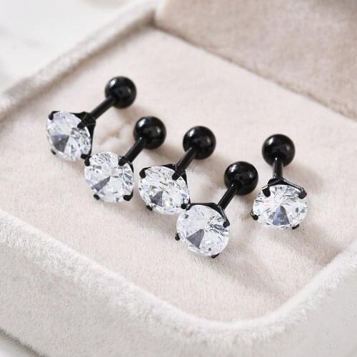 1PC Earing Prong Tragus Cartilage Piercing Stud Earring Ear Ring Stainless Steel Stud Korean Earrings