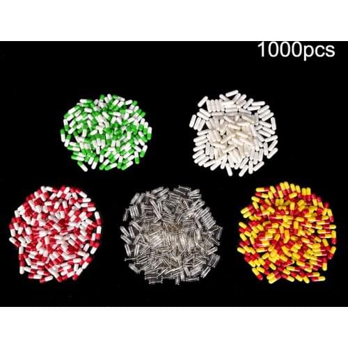 1000Pcs Multicolor Empty Gelatin Capsules Pill Vcaps Gel Halal Separated Box High Quality 5 Colors Wholeslae