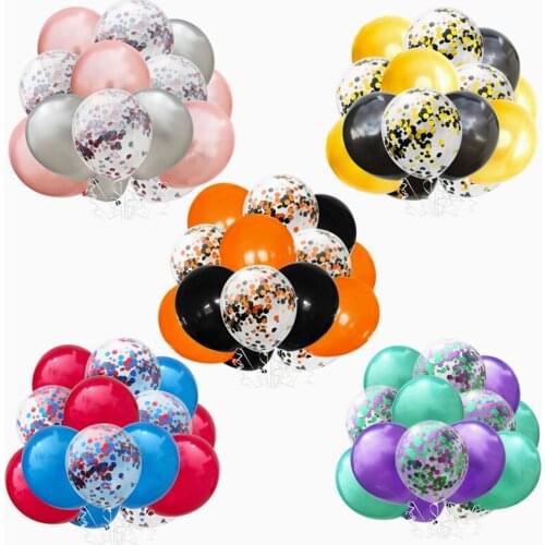 15pcs mixed confetti latex balloon used for Halloween Christmas New Year birthday party baby shower decoration kids toy supplies