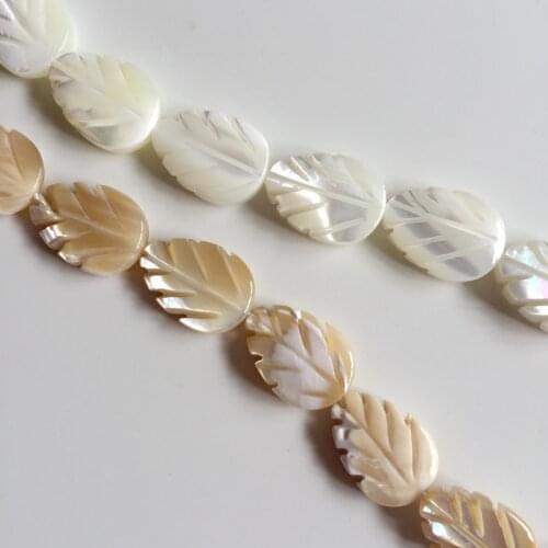 14*10MM 28Pcs/strand Leaf Shape Natural Pearl Mother Shell Shell Loose Strand Jewelry Beads